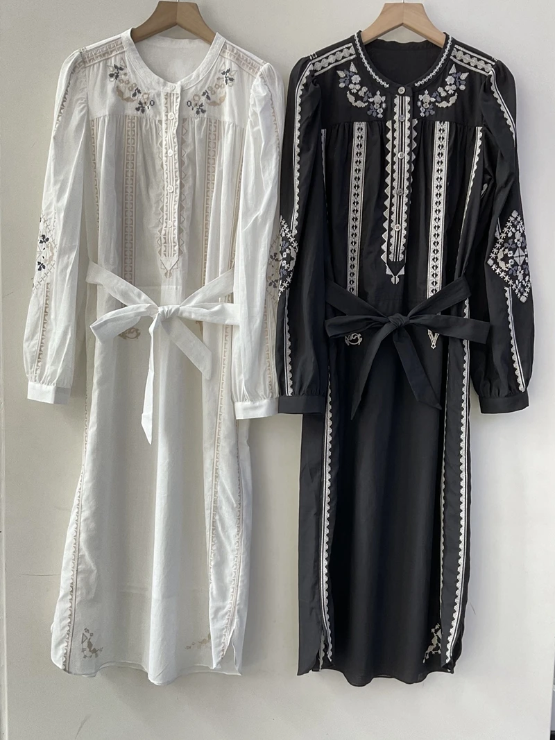 Dress Women's Spring/Summer 2025 New Product Comfortable and Breathable Hollow Round Neck Long Sleeve Belt Long Skirt
Dress Women's Spring/Summer 2025 New Product Comfortable and Breathable Hollow Round Neck Long Sleeve Belt Long Skirt