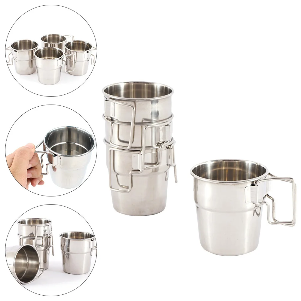 4Pcs Stainless Steel Wine Cup Set Durable Portable Metal Beer Coffee Mugs Outdoor Picnic Camping Reusable Cups 
4Pcs Stainless Steel Wine Cup Set Durable Portable Metal Beer Coffee Mugs Outdoor Picnic Camping Reusable Cups