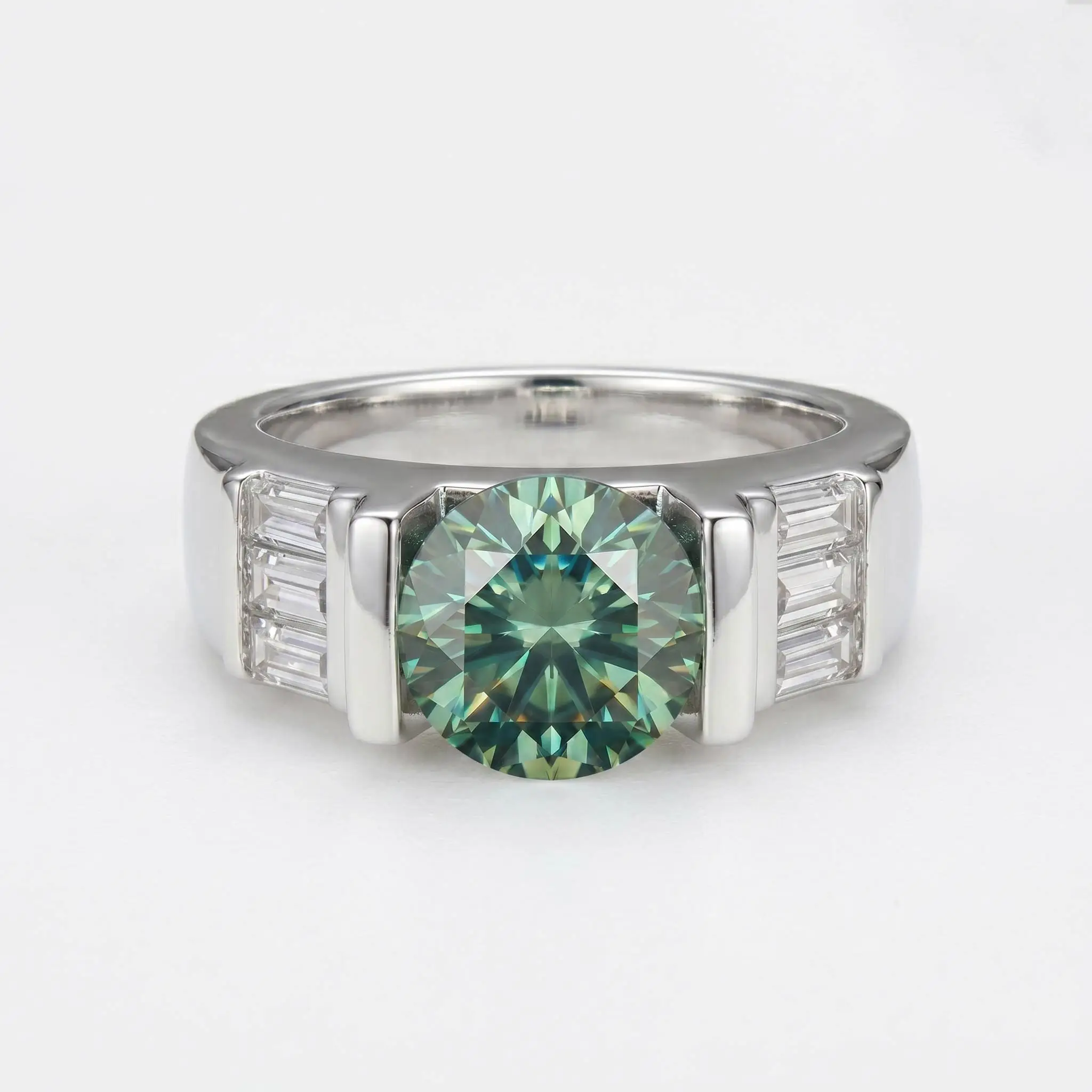 3ct Green Moissanite Ring for Women, 925 Silver Baguette Side Stones, D Color VVS1 Moissanite Engagement Wedding Promise Ring
3ct Green Moissanite Ring for Women, 925 Silver Baguette Side Stones, D Color VVS1 Moissanite Engagement Wedding Promise Ring