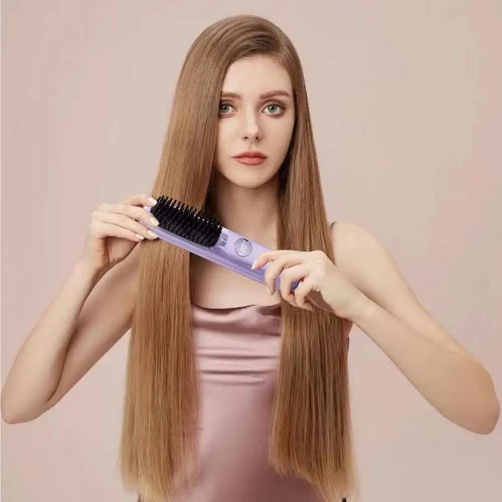 Электрический выпрямитель для волос с 3 настройками температуры, щетка с двойным функцией, защита от ожогов, инструмент для укладки отрицательных ионов
Электрический выпрямитель для волос с 3 настройками температуры, щетка с двойным функцией, защита от ожогов, инструмент для укладки отрицательных ионов