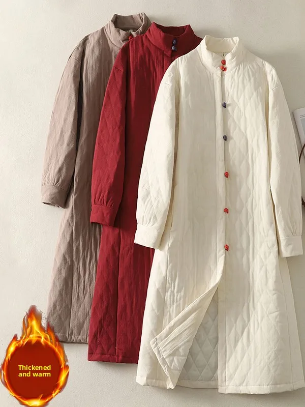 Новое китайское женское длинное хлопковое джинто, зимнее тонкое свободное льняное хлопковое пальто на пуговицах, теплое пальто в Корейском стиле
Новое китайское женское длинное хлопковое джинто, зимнее тонкое свободное льняное хлопковое пальто на пуговицах, теплое пальто в Корейском стиле