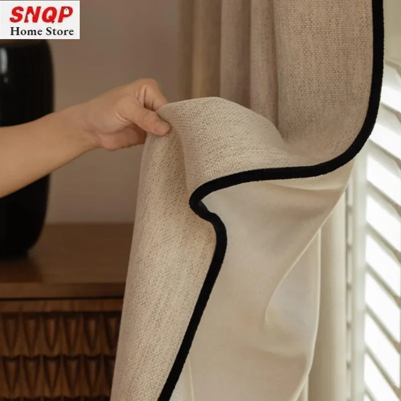 French Cotton Linen Thick Black Edge Retro Curtains for Living Room Bedroom Dining Vertically Warm Colors Study Hall Custom Size
French Cotton Linen Thick Black Edge Retro Curtains for Living Room Bedroom Dining Vertically Warm Colors Study Hall Custom Size
