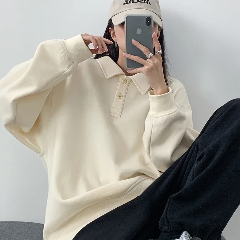 Turn-down Collar Sweatshirts College Youth Casual Long Sleeve Fashion Solid Color Polo Loose Pullover Korean Spring Autumn Tops
Turn-down Collar Sweatshirts College Youth Casual Long Sleeve Fashion Solid Color Polo Loose Pullover Korean Spring Autumn Tops