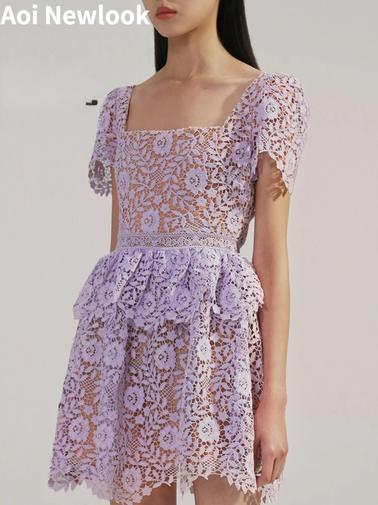 Aoi Elegant Purple Lace Dress 2023 Women's Summer Y2k High Qualitty Floral Hollow Out A-line Mini Skirt Clothes Free Shipping
Aoi Elegant Purple Lace Dress 2023 Women's Summer Y2k High Qualitty Floral Hollow Out A-line Mini Skirt Clothes Free Shipping