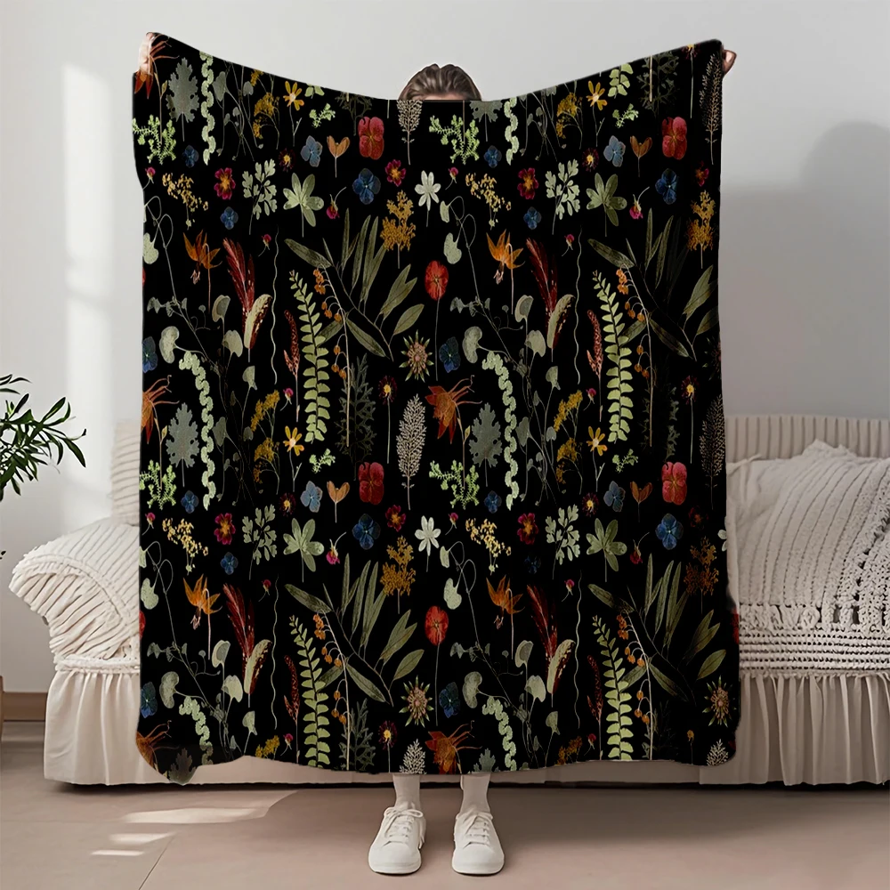 Quality Flannel Cozy Blanket Botanical Dark Floral Ethnic Tribal Bedspread Decorative Throw Fade-resistant Lightweight Blankets
Quality Flannel Cozy Blanket Botanical Dark Floral Ethnic Tribal Bedspread Decorative Throw Fade-resistant Lightweight Blankets