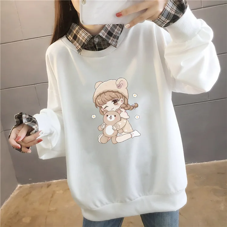 Sweet Style Long Sleeve Neck Hoodie for Junior And High School Students Loose Fit Spring Autumn Girls Top Casual Wear
Sweet Style Long Sleeve Neck Hoodie for Junior And High School Students Loose Fit Spring Autumn Girls Top Casual Wear