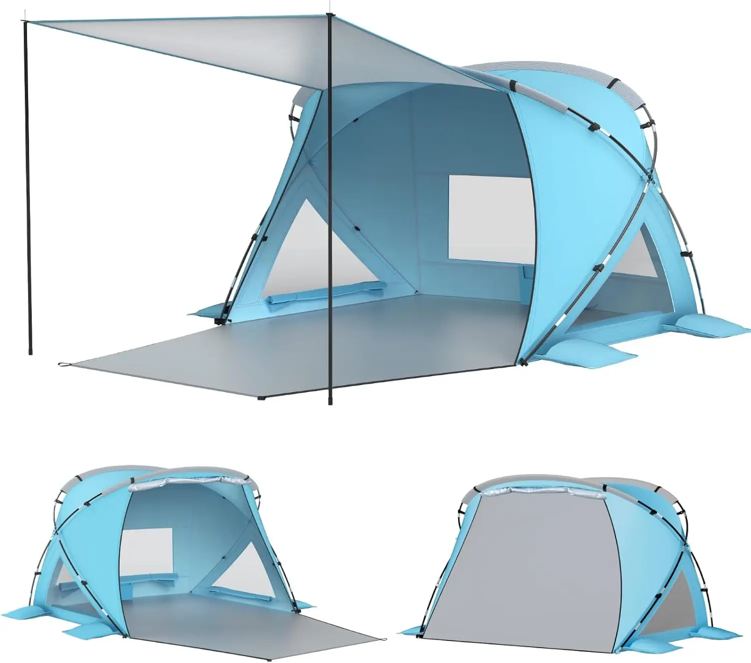 4-6 Person Pop Up Beach Tent, Easy Setup UPF 50+ UV Protection Waterproof Sun Shelter with Canopy - Blue
4-6 Person Pop Up Beach Tent, Easy Setup UPF 50+ UV Protection Waterproof Sun Shelter with Canopy - Blue