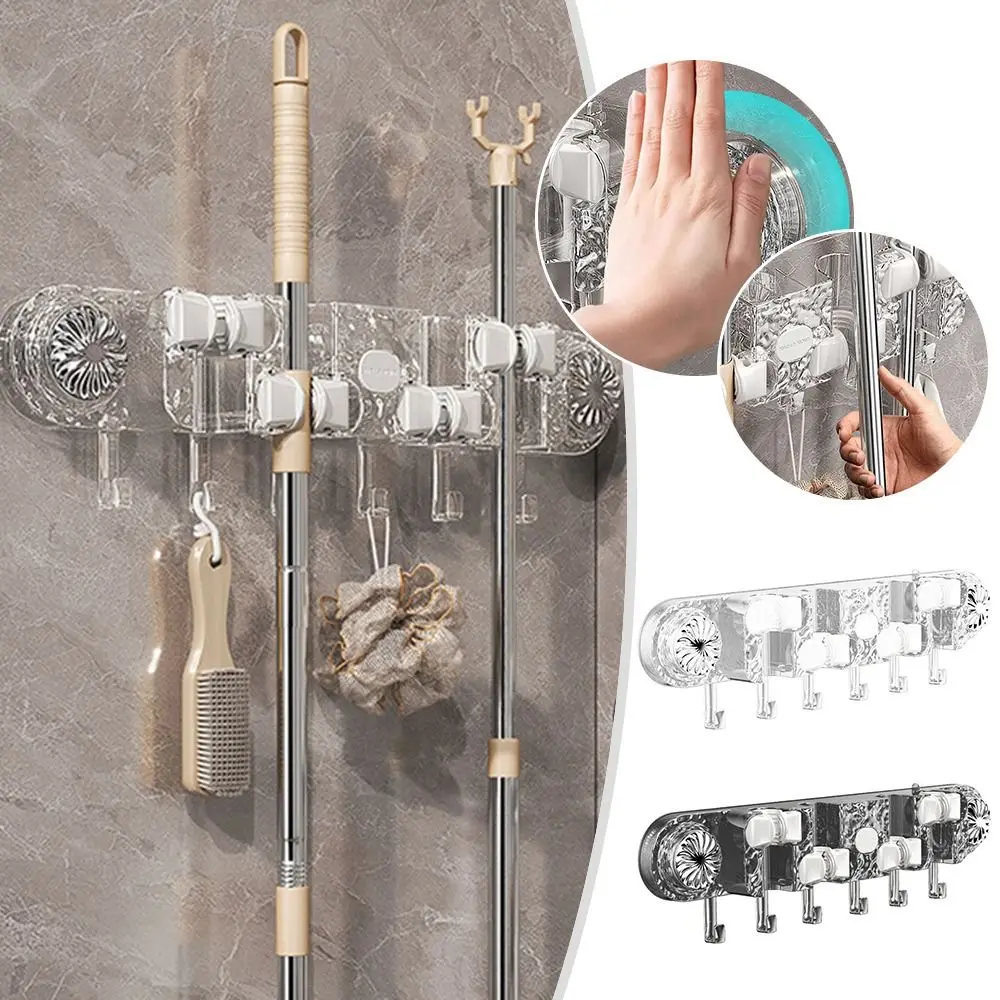 New Suction Cup Mop Clamp Holder with Hooks Wall Mounted Broom Brush Hanger Punch Free Bathroom Storage Rack
New Suction Cup Mop Clamp Holder with Hooks Wall Mounted Broom Brush Hanger Punch Free Bathroom Storage Rack