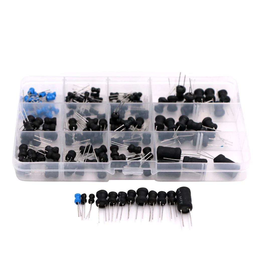 145pcs 12 Values Choke Inductors Assorted Kit 10uH-10mH Inductors Set with Plastic Box
145pcs 12 Values Choke Inductors Assorted Kit 10uH-10mH Inductors Set with Plastic Box