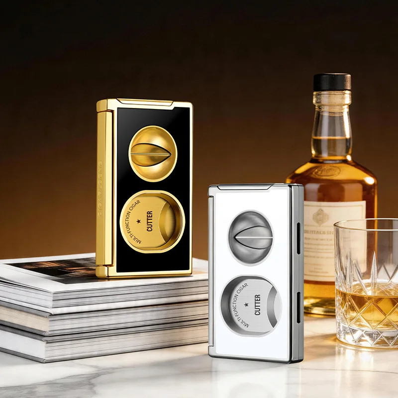 Multifunctional Stainless Steel Cigar Cutter with V-Cut And Flat-Cut Feature Hidden Drill Sharp Blades for Premium Cigars
Multifunctional Stainless Steel Cigar Cutter with V-Cut And Flat-Cut Feature Hidden Drill Sharp Blades for Premium Cigars