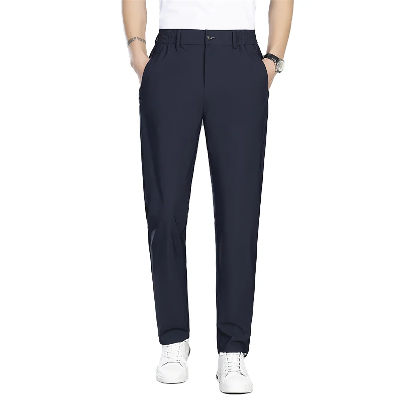 Men's Ice Silk Dress Pants New Summer Fashion Solid Color High Elastic Nylon Blend Business Casual Trousers Commuter Office Wear
Men's Ice Silk Dress Pants New Summer Fashion Solid Color High Elastic Nylon Blend Business Casual Trousers Commuter Office Wear