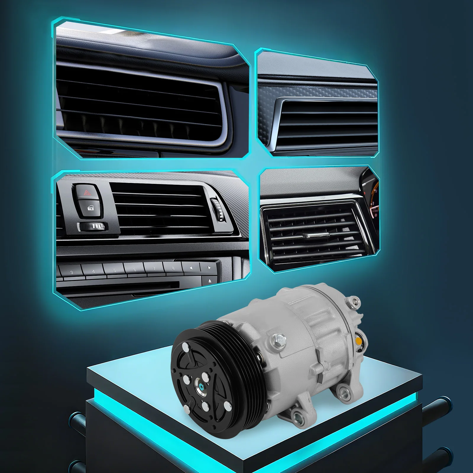 AC Compressor, A/C Compressor, Air Conditioning Compressor, 12V 6-Groove CVC Type CNC Machined Durable Direct Replacement for Vehicle Cooling
AC Compressor, A/C Compressor, Air Conditioning Compressor, 12V 6-Groove CVC Type CNC Machined Durable Direct Replacement for Vehicle Cooling
