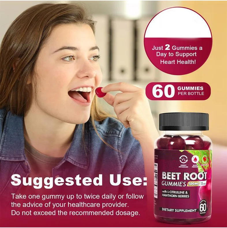 Beetroot gummies relieve fatigue, increase exercise endurance, promote digestive health, intestinal peristalsis
Beetroot gummies relieve fatigue, increase exercise endurance, promote digestive health, intestinal peristalsis