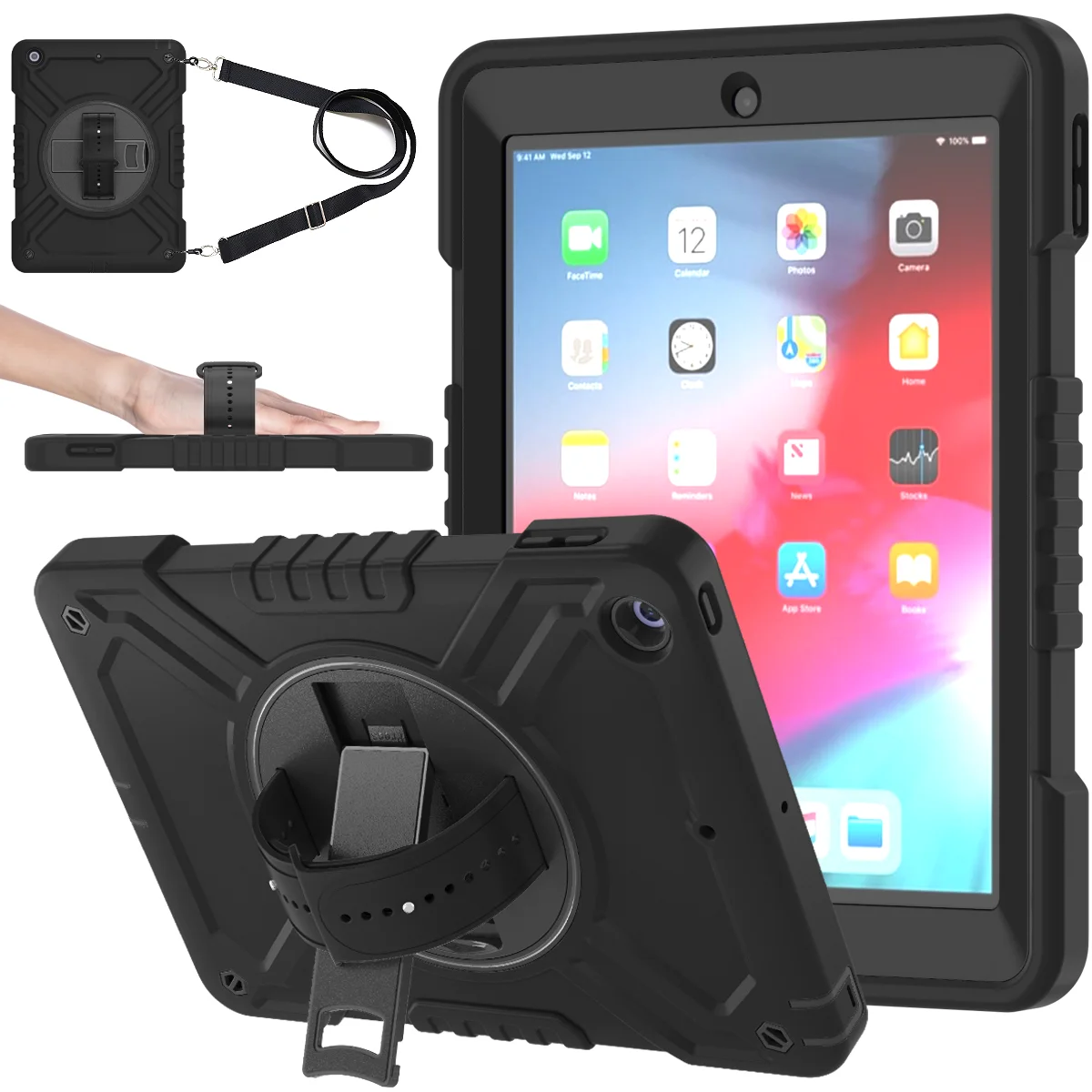 Case For iPad 10.2 2019 2020 2021 7th 8th 9th Rotating Stand Cover For iPad 9.7 2017 2018 5th 6th Hand Shoulder Strap Kids Funda
Case For iPad 10.2 2019 2020 2021 7th 8th 9th Rotating Stand Cover For iPad 9.7 2017 2018 5th 6th Hand Shoulder Strap Kids Funda