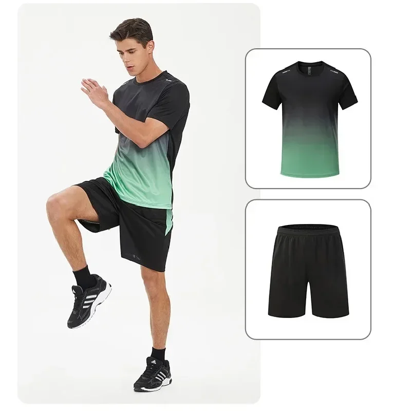 Summer Breathable Sports Suit Men's Short-Sleeved Shorts Loose Quick Drying T-Shirt Short Quarter Pants Casual Running Suit
Summer Breathable Sports Suit Men's Short-Sleeved Shorts Loose Quick Drying T-Shirt Short Quarter Pants Casual Running Suit