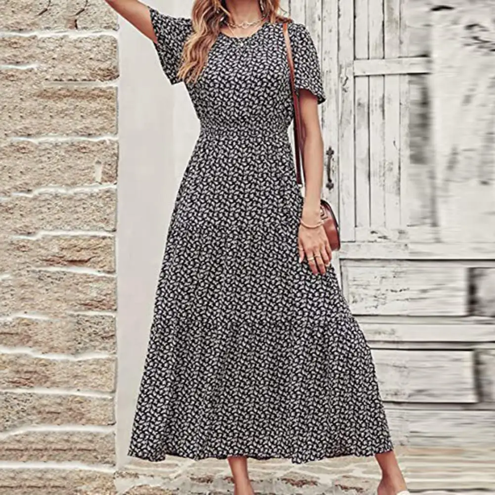 Fashion Maxi Dress Ankle Length Breathable Women Dress Summer Pleated Stitching Flowy Hem Long Dress
Fashion Maxi Dress Ankle Length Breathable Women Dress Summer Pleated Stitching Flowy Hem Long Dress