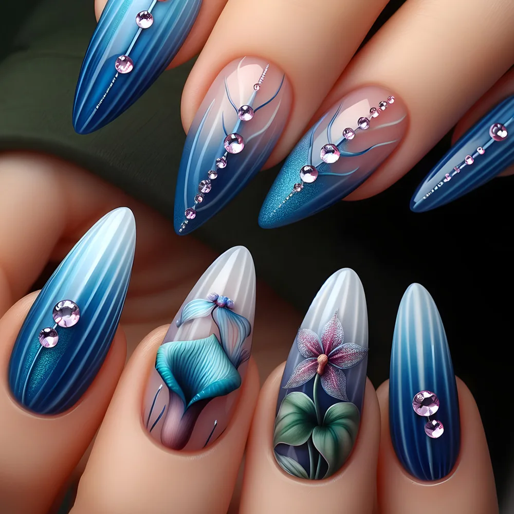 2025 New Press on Nails ,Blue strip streamer flower manicure gradual change water drop type nail patchNail Supplies
2025 New Press on Nails ,Blue strip streamer flower manicure gradual change water drop type nail patchNail Supplies