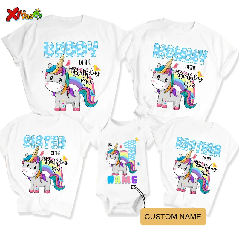 Unicorn Birthday Family Shirt for Girl Party Matching Clothes Outfit Kids Clothes Baby Jumpsuit Personalized Name T Shirt Outfit
Unicorn Birthday Family Shirt for Girl Party Matching Clothes Outfit Kids Clothes Baby Jumpsuit Personalized Name T Shirt Outfit
