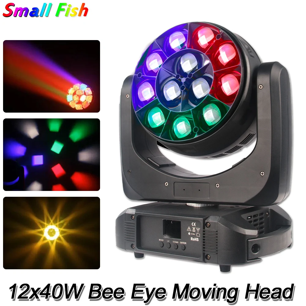 RGBW 4IN1 LED Zoom 12x40W Bee Eye Moving Head Light Dj Bar Stage Party Disco Beam Lighting Yuer Lights Dmx512 Control
RGBW 4IN1 LED Zoom 12x40W Bee Eye Moving Head Light Dj Bar Stage Party Disco Beam Lighting Yuer Lights Dmx512 Control