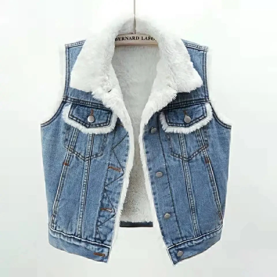 2022 Arctic Velvet Vest Womens Autumn Winter New Plus Velvet Thick Warm Denim Waistcoat Women Short Plus Size Vest Tops Trend
2022 Arctic Velvet Vest Womens Autumn Winter New Plus Velvet Thick Warm Denim Waistcoat Women Short Plus Size Vest Tops Trend