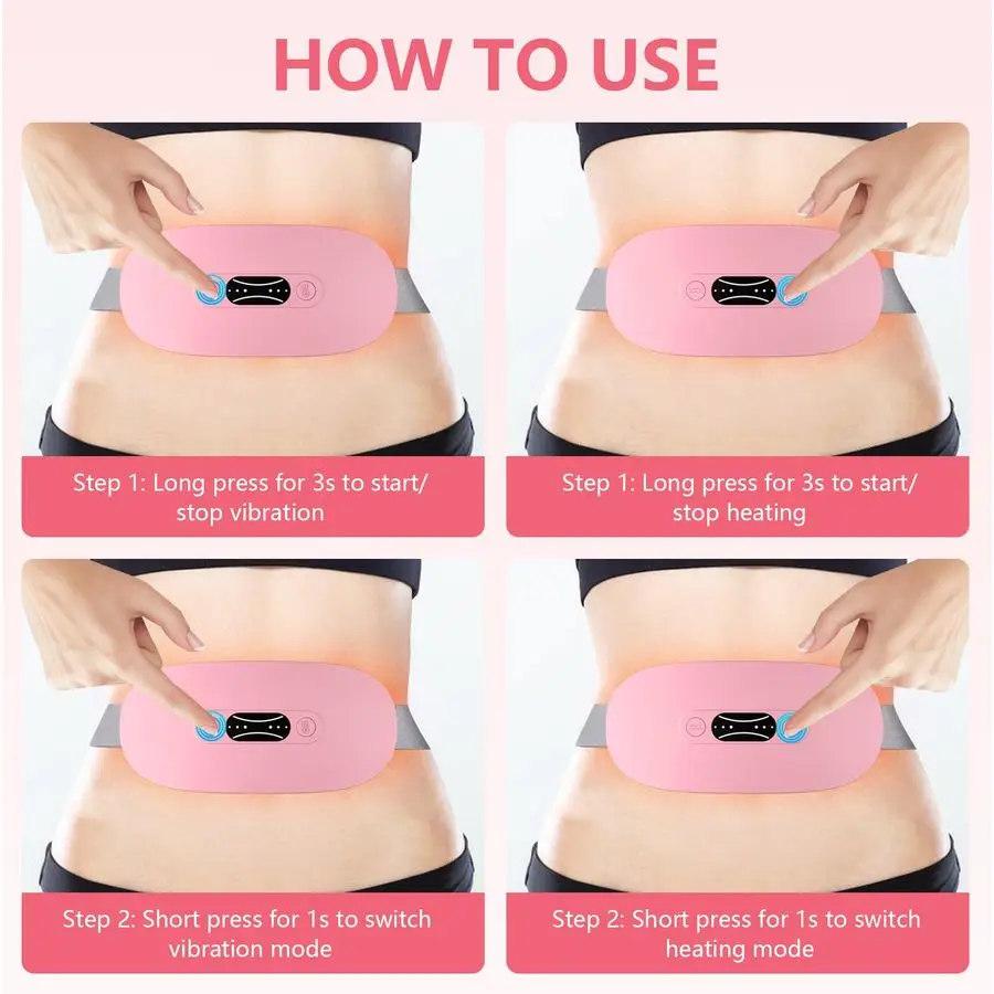 Portable Heating Pad for Period Cramps Cordless Menstrual Heating Pad with 3 Heat Levels and 3 Massage Modes, Birthday Gifts for
Portable Heating Pad for Period Cramps Cordless Menstrual Heating Pad with 3 Heat Levels and 3 Massage Modes, Birthday Gifts for