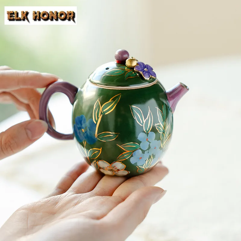 160ml Hand-painted Jasmine Teapot Ancient Tea Infuser Pot Tea Making Kettle With Ball Hole Oolong Tea Chinese Tea Set Ornaments
160ml Hand-painted Jasmine Teapot Ancient Tea Infuser Pot Tea Making Kettle With Ball Hole Oolong Tea Chinese Tea Set Ornaments