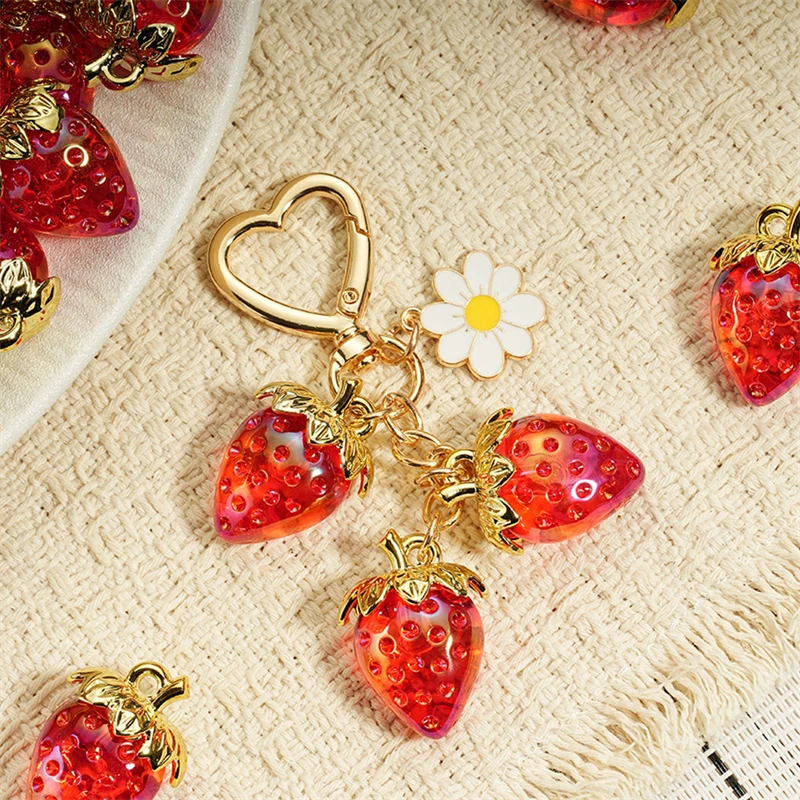 Cute Strawberry Bag Pendant Keychain Heart Flower Daisy Key Chain for Women Girs Bag Pendant Accessories Gift
Cute Strawberry Bag Pendant Keychain Heart Flower Daisy Key Chain for Women Girs Bag Pendant Accessories Gift