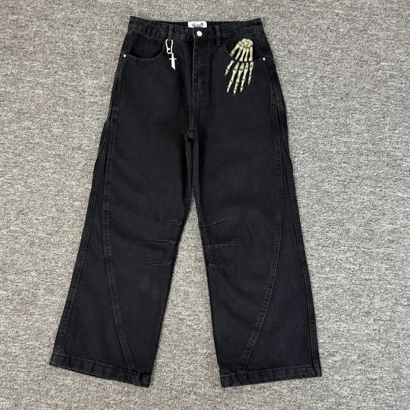High Street Y2K Vescartes Skeleton Embroidery Jeans Men Women Retro Hip Hop New Style Straight Denim Pants
High Street Y2K Vescartes Skeleton Embroidery Jeans Men Women Retro Hip Hop New Style Straight Denim Pants