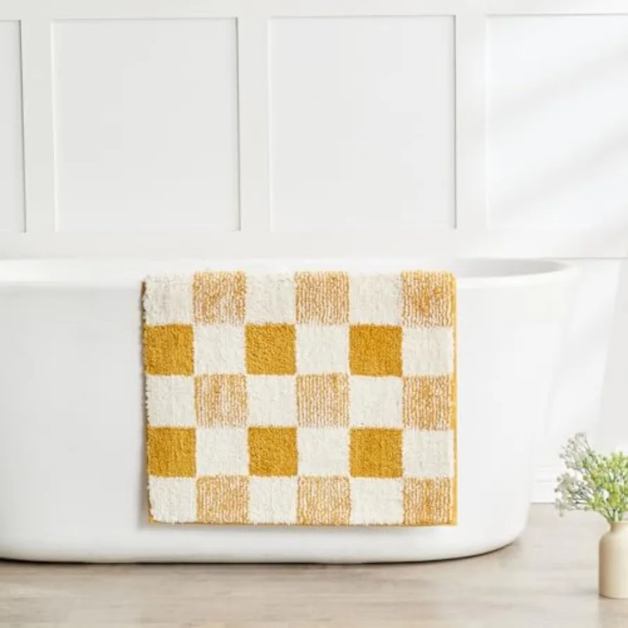 Bath mats for Bathroom Non Slip, Fluffy Absorbent Microfiber Bath mat Washable, Aesthetic Bathroom Rugs, Long Harvest Gold Chec
Bath mats for Bathroom Non Slip, Fluffy Absorbent Microfiber Bath mat Washable, Aesthetic Bathroom Rugs, Long Harvest Gold Chec