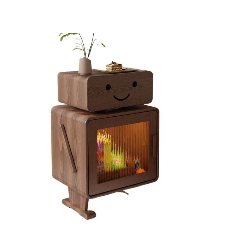 Bedroom solid wood bedside high cabinet, bedside cabinet with lamp, living room creative edge robot
Bedroom solid wood bedside high cabinet, bedside cabinet with lamp, living room creative edge robot