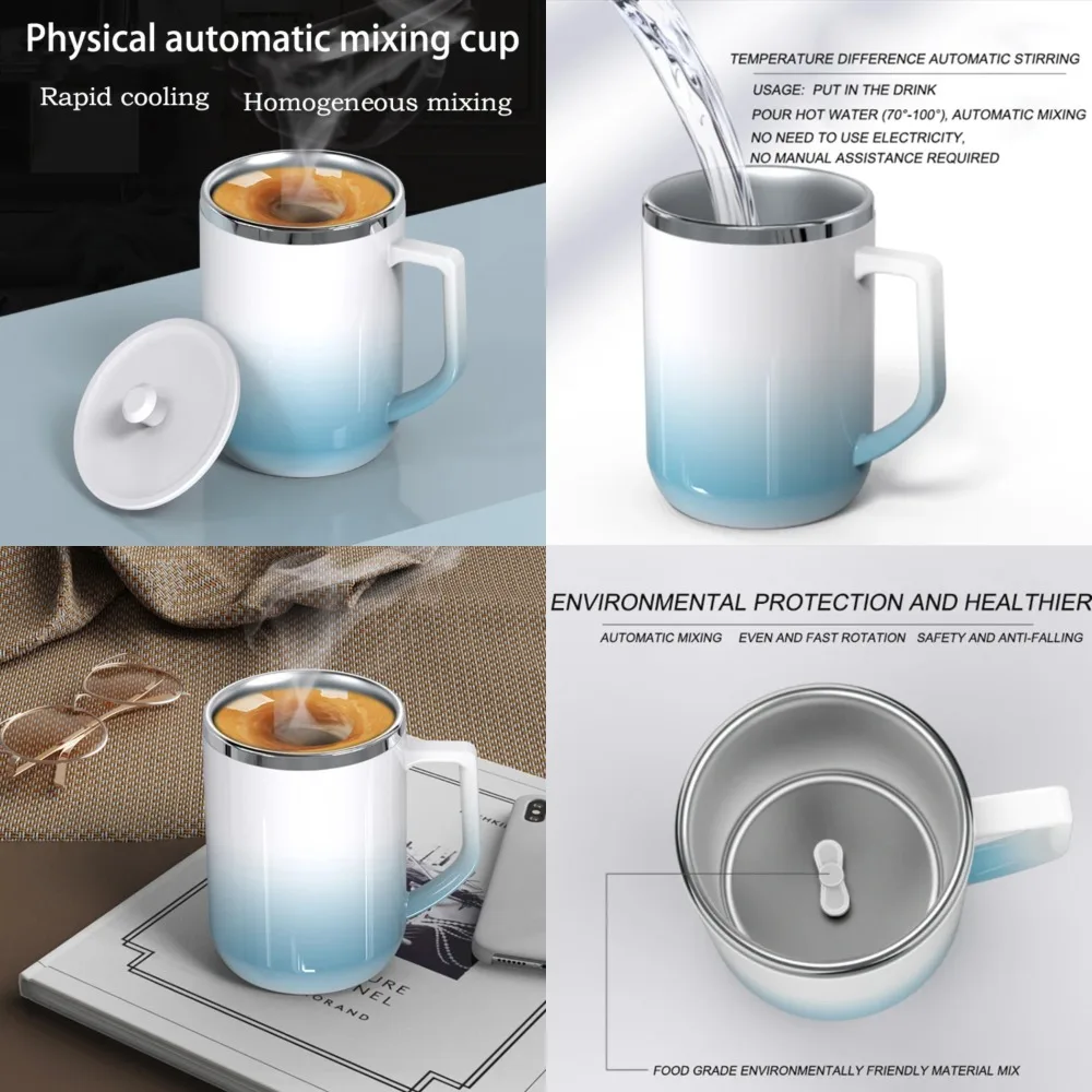 Stainless Steel 304 Ceramic Gradient Blender Automatic Mixing Mug 360mL Self Stirring Coffee Cup Teaware Coffeeware Water Cup
Stainless Steel 304 Ceramic Gradient Blender Automatic Mixing Mug 360mL Self Stirring Coffee Cup Teaware Coffeeware Water Cup