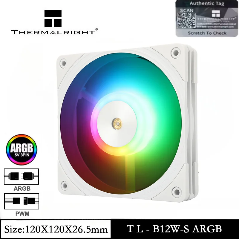 Thermalright TL-B12W-S ARGB 120mm 4 Pin CPU Fan with ARGB Mirror Light Effect Case Fan for CPU Liquid Cooler and CPU Air Cooler
Thermalright TL-B12W-S ARGB 120mm 4 Pin CPU Fan with ARGB Mirror Light Effect Case Fan for CPU Liquid Cooler and CPU Air Cooler