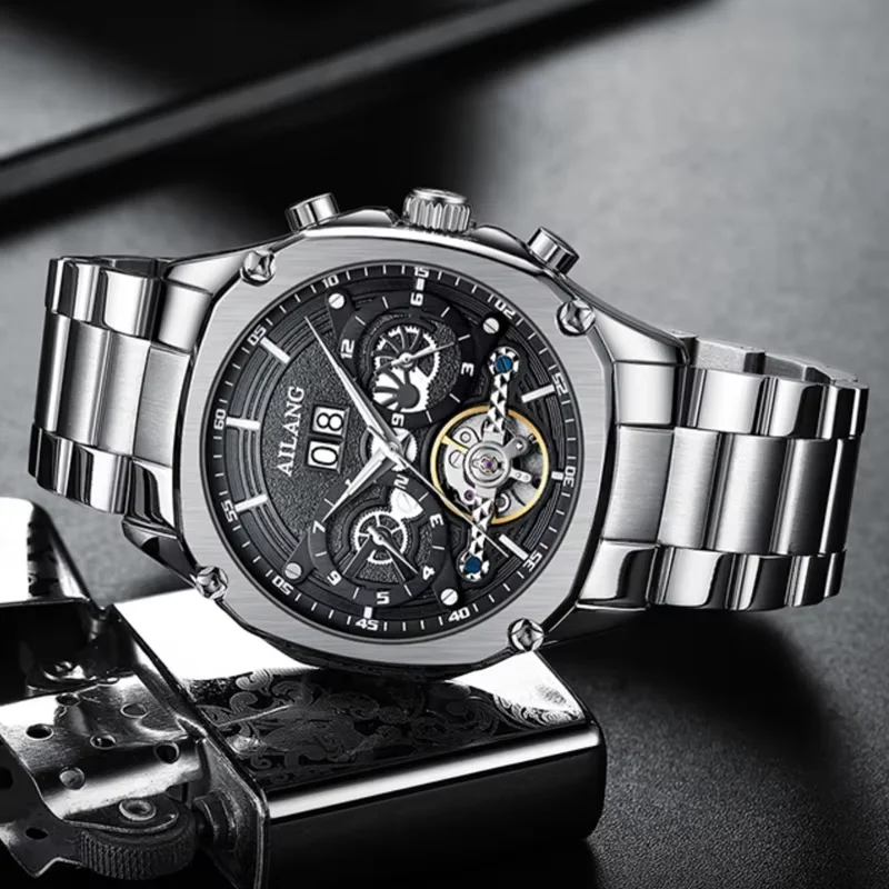 AILANG Men's Watches Luxury Fashion Original Automatic Mechanical Watch for Man Waterproof Luminous Hollowed Out Movement
AILANG Men's Watches Luxury Fashion Original Automatic Mechanical Watch for Man Waterproof Luminous Hollowed Out Movement