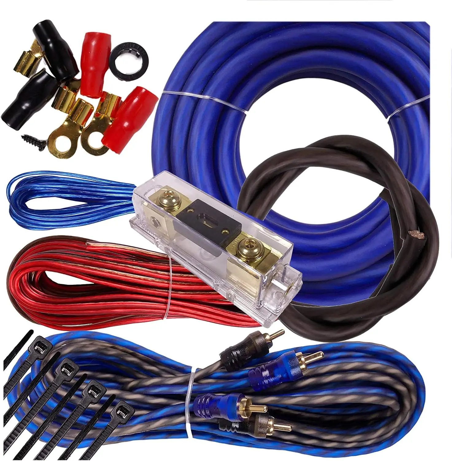 3500W 4 Gauge Amplifier Wiring Kit BGR-KIT4-B-PK2 - Blue - for Car, Truck, Motorcycle, RV, ATV
3500W 4 Gauge Amplifier Wiring Kit BGR-KIT4-B-PK2 - Blue - for Car, Truck, Motorcycle, RV, ATV