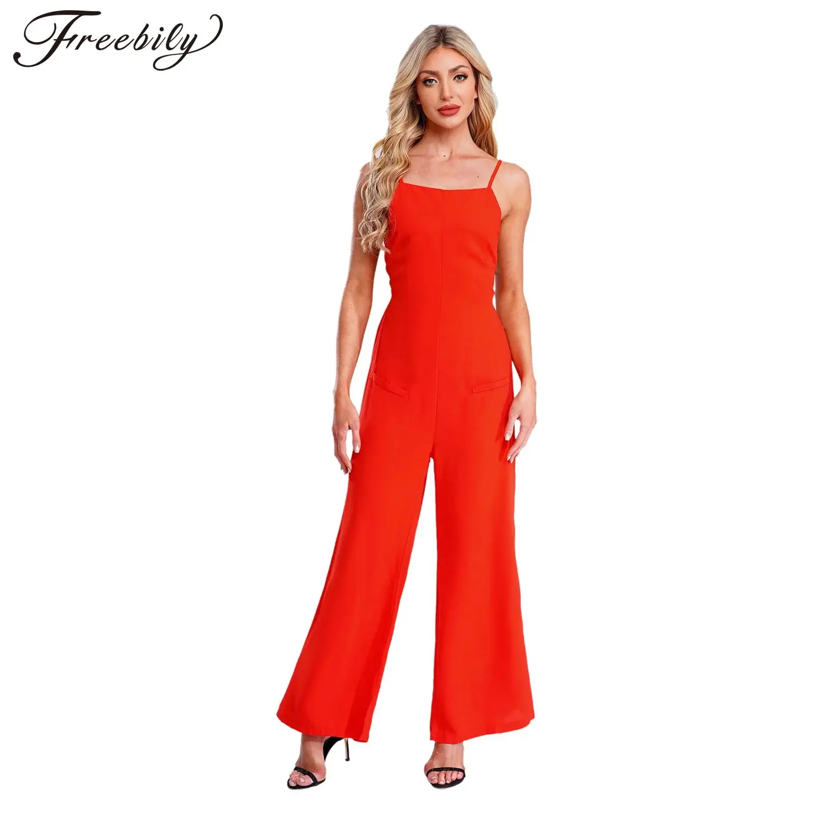 Jumpsuits Women Sling Jumpsuit Dressy One Piece Sleeveless Casual Open Back Wide Leg Pants Outfit for Party Evening Rompers
Jumpsuits Women Sling Jumpsuit Dressy One Piece Sleeveless Casual Open Back Wide Leg Pants Outfit for Party Evening Rompers