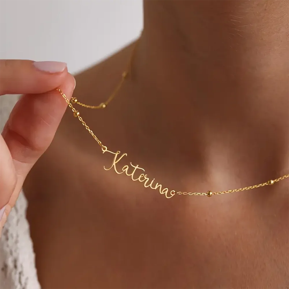 Personalized Stainless Steel Name Necklace Chic Bead Chain Custom Birthday Gold Color Christmas Jewelry Waterproof Non Fading
Personalized Stainless Steel Name Necklace Chic Bead Chain Custom Birthday Gold Color Christmas Jewelry Waterproof Non Fading