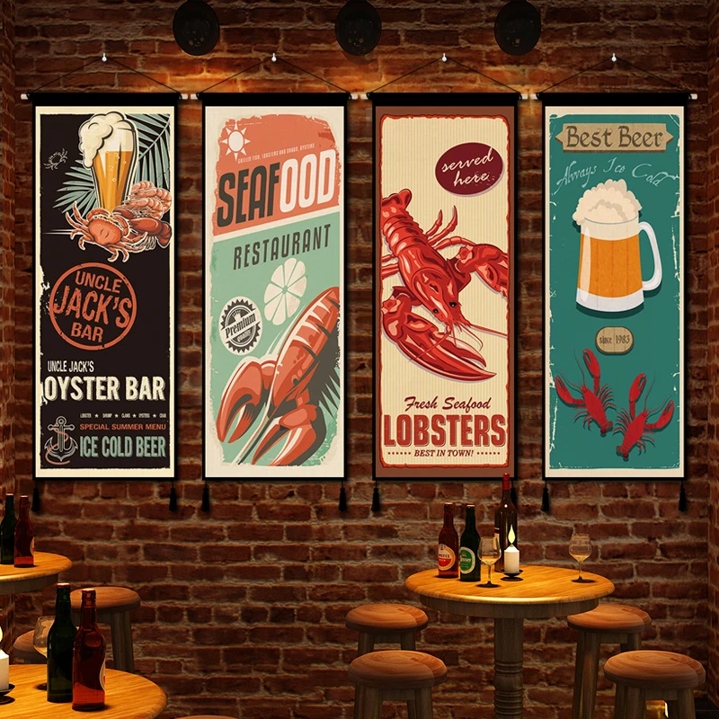 Seafood Lobster Crab Tapestry Wall Hanging - BBQ Restaurant Fabric Decor with Beer Motif 3D Ocean Theme Background for Grill Bar
Seafood Lobster Crab Tapestry Wall Hanging - BBQ Restaurant Fabric Decor with Beer Motif 3D Ocean Theme Background for Grill Bar