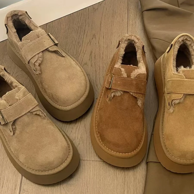 Winter New Lightweight and Comfortable Buckle Round-toe Snow Boots, Fashionable, Casual and Elegant Suede Flat Women's Boots
Winter New Lightweight and Comfortable Buckle Round-toe Snow Boots, Fashionable, Casual and Elegant Suede Flat Women's Boots