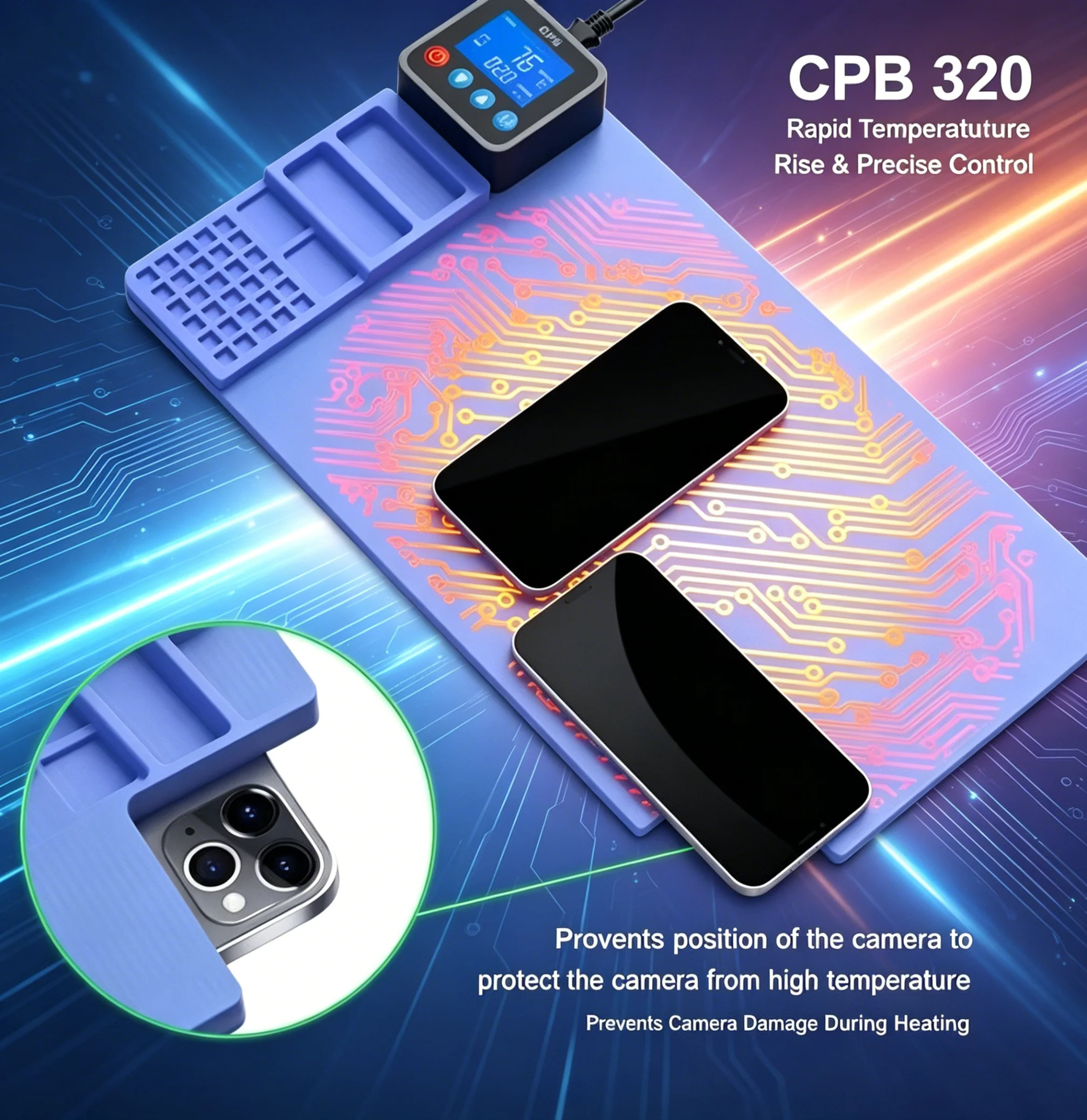 CPB Multi-function Tool Storage Silicone Heated Screen Separation Platform for IPhone IPad Display Disassembly Repair Tool Kit
CPB Multi-function Tool Storage Silicone Heated Screen Separation Platform for IPhone IPad Display Disassembly Repair Tool Kit