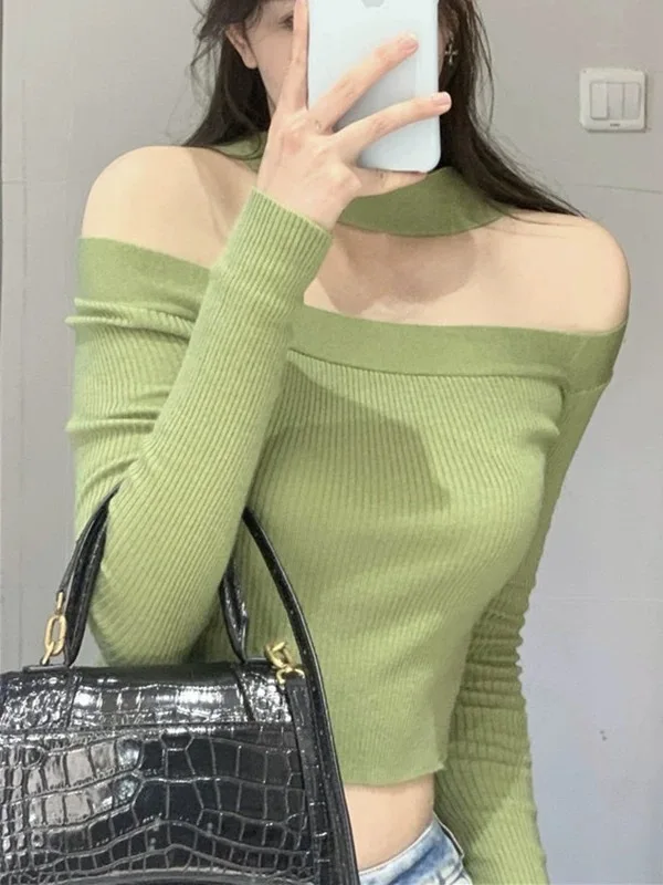 Elegant Short Knitted Sweater Women's Fashion Shoulder Design Slimming Base Layer Top Chinese Design Autumn New Style
Elegant Short Knitted Sweater Women's Fashion Shoulder Design Slimming Base Layer Top Chinese Design Autumn New Style