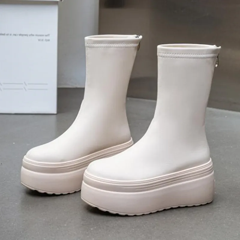 8cm New Women Ankle Boots Platform Heel Bootie for Women Comfortable Autumn Winter Shoes Non Slip Fashion Zip Motorcycle Boots
8cm New Women Ankle Boots Platform Heel Bootie for Women Comfortable Autumn Winter Shoes Non Slip Fashion Zip Motorcycle Boots