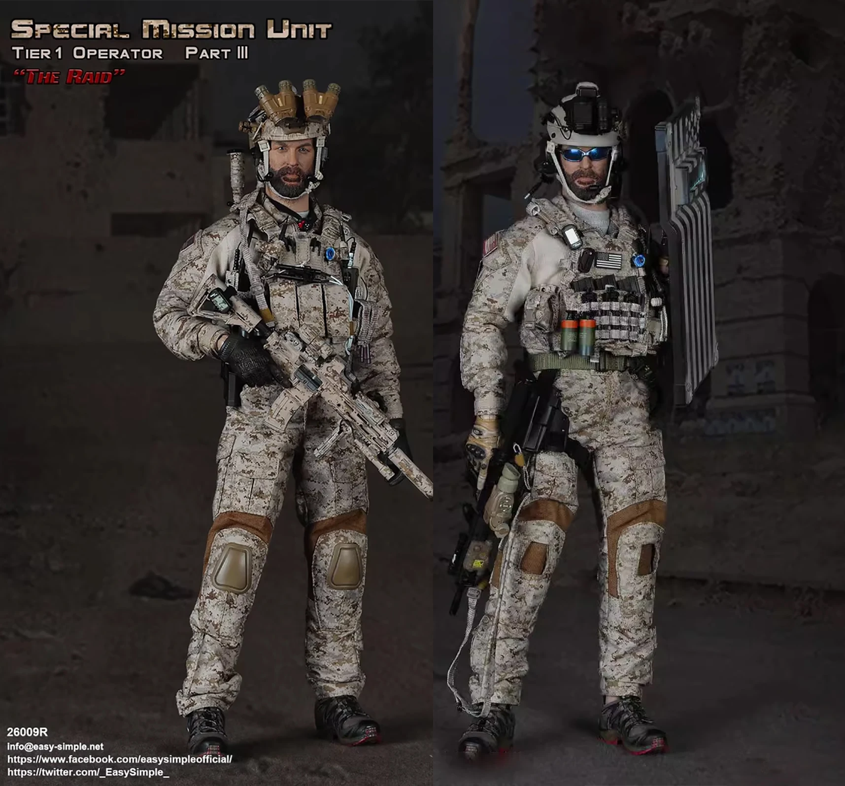 Easy&Simple ES 26009S 26009R 1/6 SMU Tier-1 Operator Part III U.S. Navy Seals With Shield Male Soldier Action Figure Model Toys
Easy&Simple ES 26009S 26009R 1/6 SMU Tier-1 Operator Part III U.S. Navy Seals With Shield Male Soldier Action Figure Model Toys