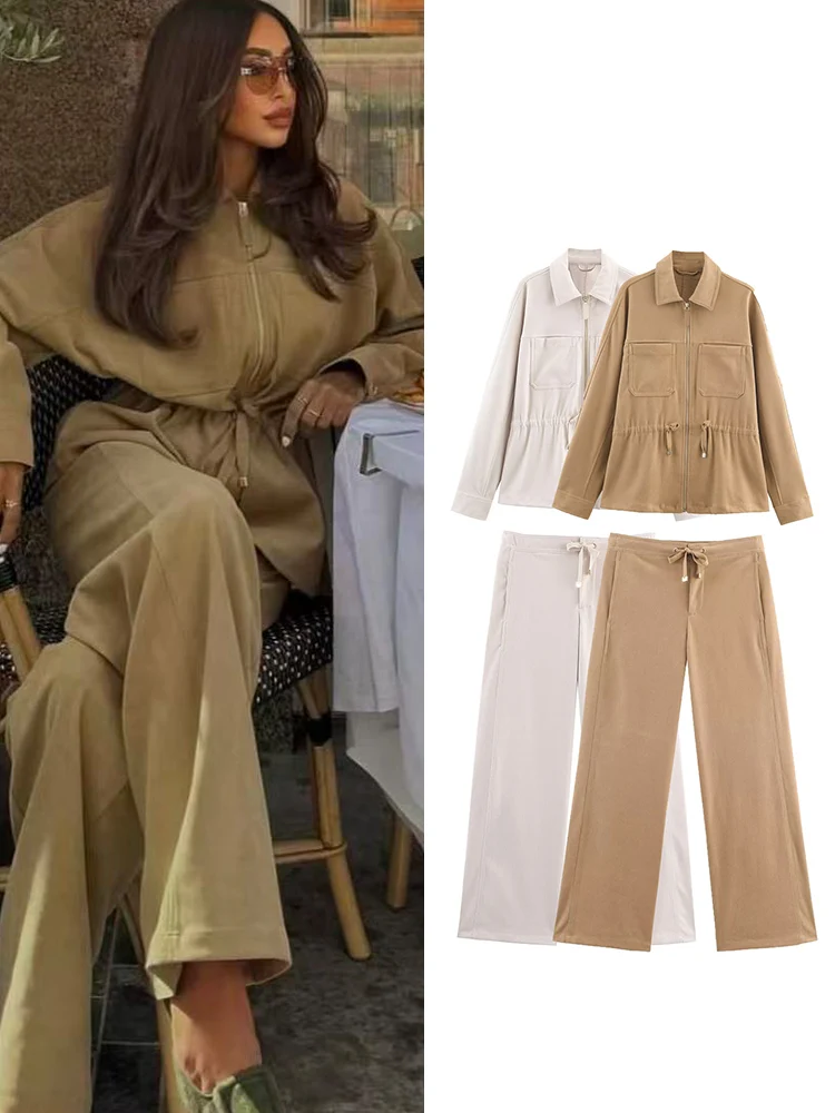 TFMLN Women Fashion Pant 2 Piece Sets Chic Long Sleeves Drawstring Jackets And High Waist Trousers Female Chic Casual Pants Suit
TFMLN Women Fashion Pant 2 Piece Sets Chic Long Sleeves Drawstring Jackets And High Waist Trousers Female Chic Casual Pants Suit