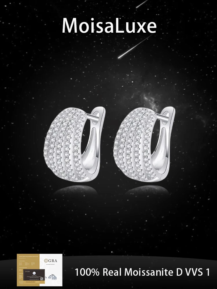 MoisaLuxe Official Store Plata Sterling 925 Silver Moissanite Simple Women's Full Earrings Hoops Piercing Fashion Jewelry Gift
MoisaLuxe Official Store Plata Sterling 925 Silver Moissanite Simple Women's Full Earrings Hoops Piercing Fashion Jewelry Gift