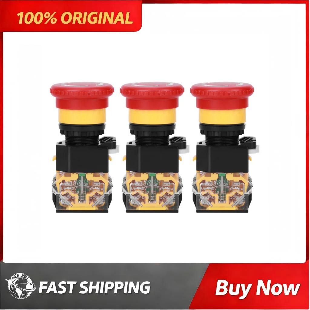 3Pcs 22mm Emergency Stop Button 440V 10A Latching Self Lock Push Button Switch High Safety Industrial Control Accessory
3Pcs 22mm Emergency Stop Button 440V 10A Latching Self Lock Push Button Switch High Safety Industrial Control Accessory