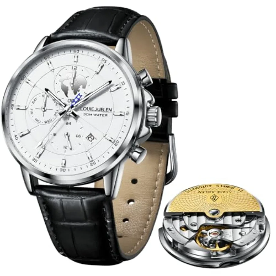 Men's Luxury Automatic Watches with Self-Winding Movement Analog Mechanical Watch with Day-Date Display Waterproof Dress Wrist
Men's Luxury Automatic Watches with Self-Winding Movement Analog Mechanical Watch with Day-Date Display Waterproof Dress Wrist