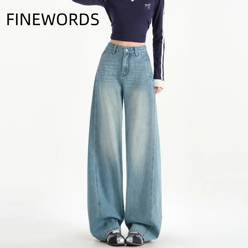 FINEWORDS Vintage Washed High Waist Blue Jeans Women Streetwear Wide Leg Jeans Korean Easymatch Loose Casual Denim Pants
FINEWORDS Vintage Washed High Waist Blue Jeans Women Streetwear Wide Leg Jeans Korean Easymatch Loose Casual Denim Pants