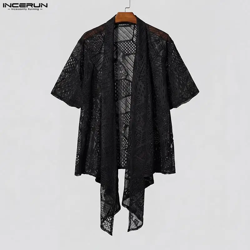 INCERUN Men's Shirt Lace See Through Open Stitch Short Sleeve Cardigan For Man Streetwear 2026 Fashion Casual Tops Men Clothes
INCERUN Men's Shirt Lace See Through Open Stitch Short Sleeve Cardigan For Man Streetwear 2026 Fashion Casual Tops Men Clothes