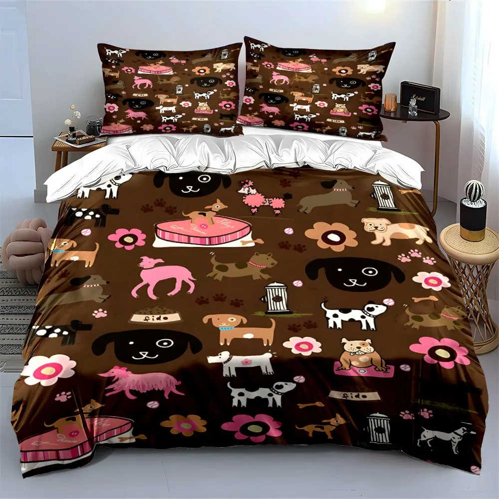 "Dog Pattern Bedding Set - Home Decor" Multiple sizes kid's and adults' bedroom Exquisite 3PC bedding set, gift
"Dog Pattern Bedding Set - Home Decor" Multiple sizes kid's and adults' bedroom Exquisite 3PC bedding set, gift