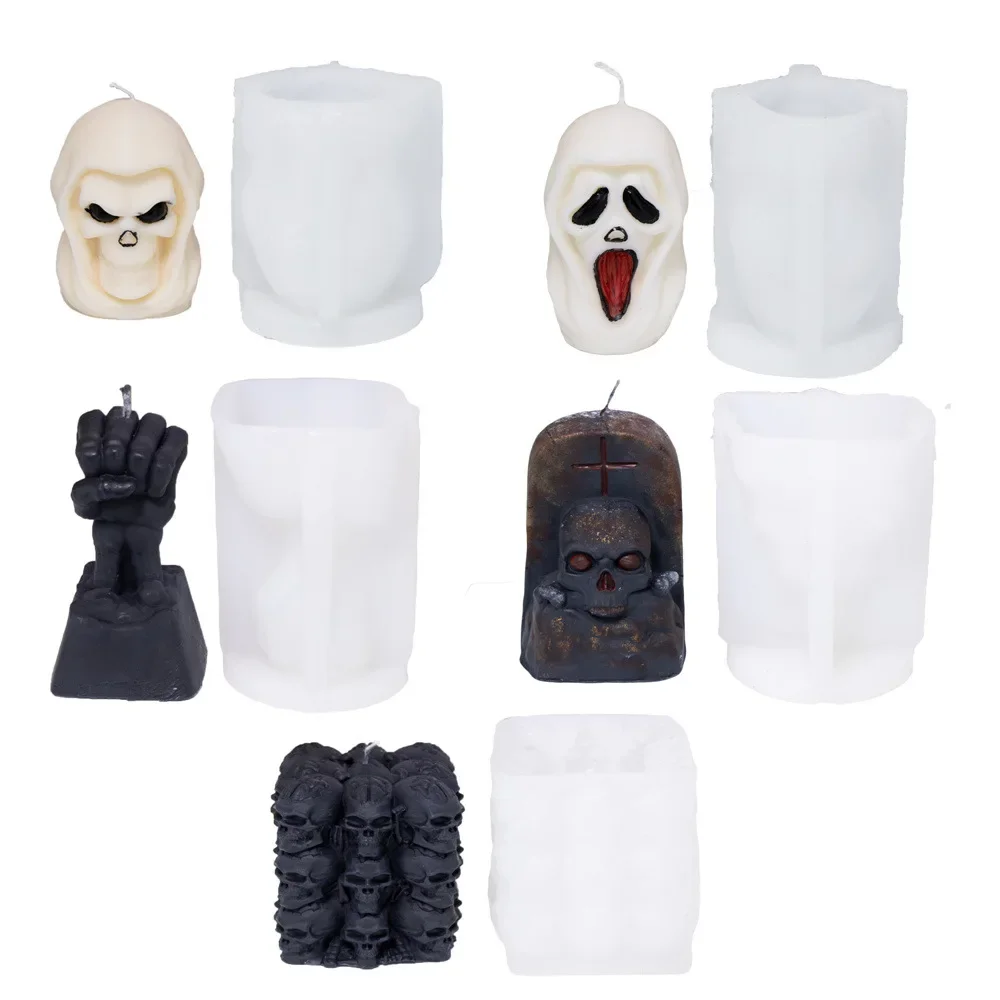 Halloween 3d Funny Skull Silicone Molds Horror Grimace Tombstone Plaster Decoration Plaster Epoxy Resin Molds Candle Making Kit
Halloween 3d Funny Skull Silicone Molds Horror Grimace Tombstone Plaster Decoration Plaster Epoxy Resin Molds Candle Making Kit